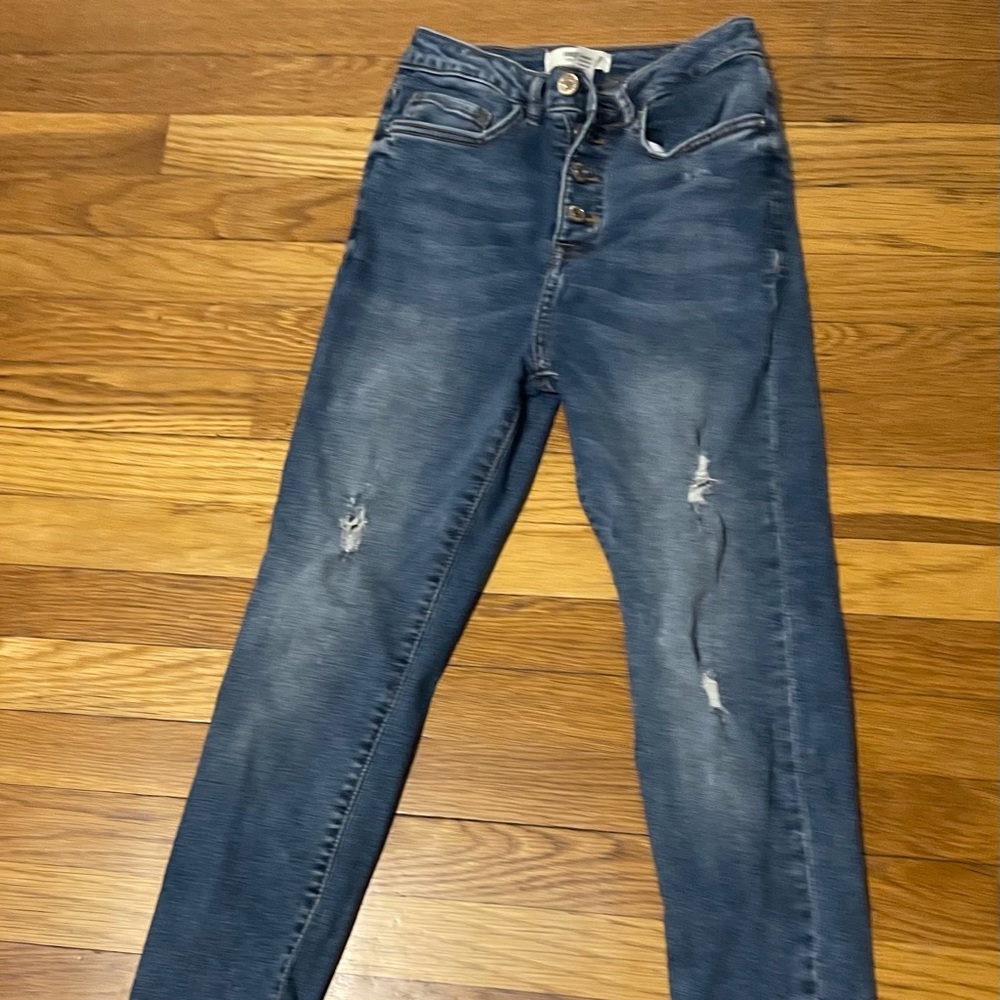 Forever 21 high waisted button fly skinny jeans